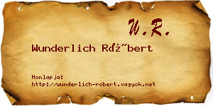 Wunderlich Róbert névjegykártya
