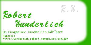 robert wunderlich business card